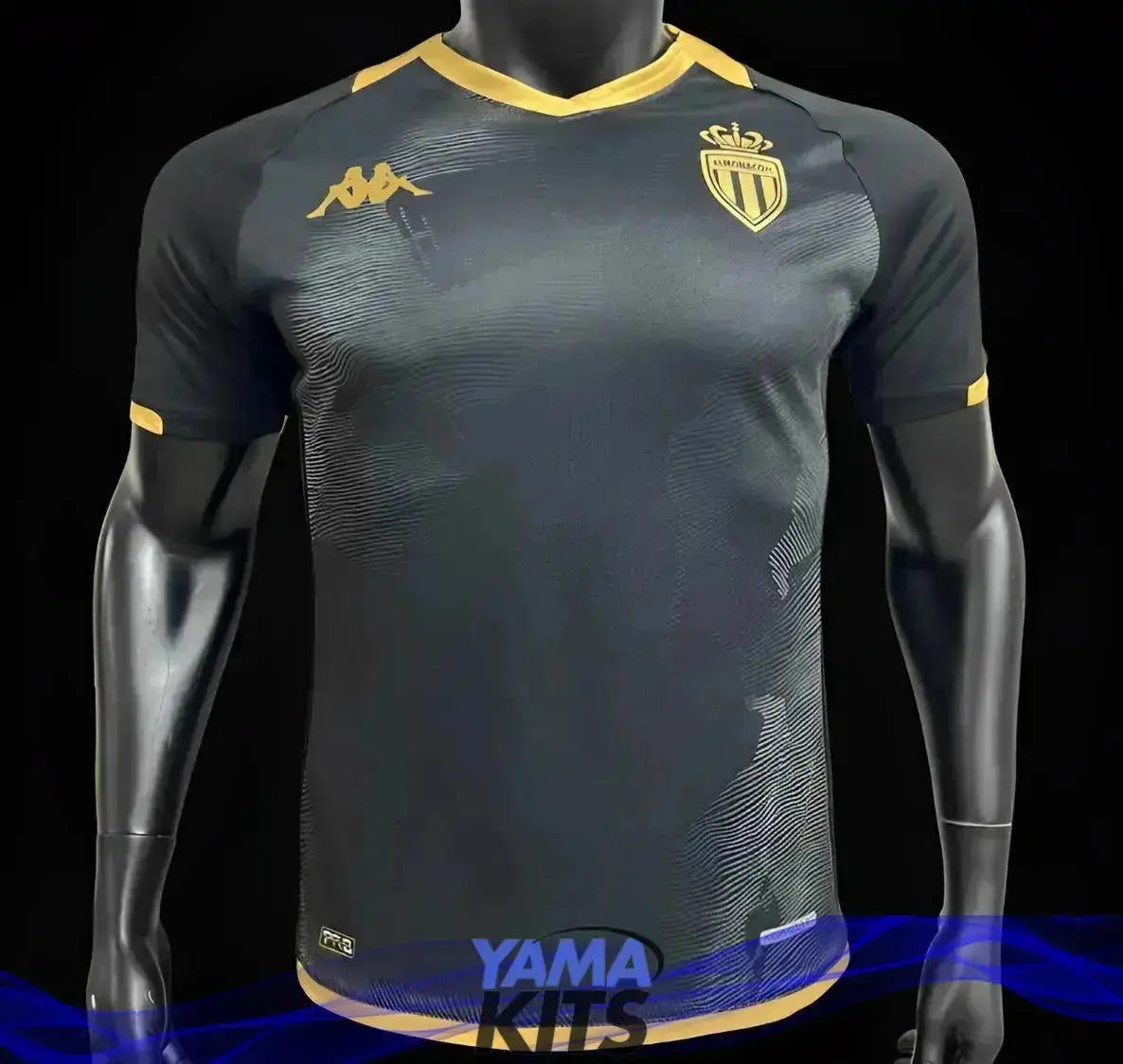 MAILLOT AS MONACO "THIRD" BLACK 2023/2024 Version Player YamaKits Foot