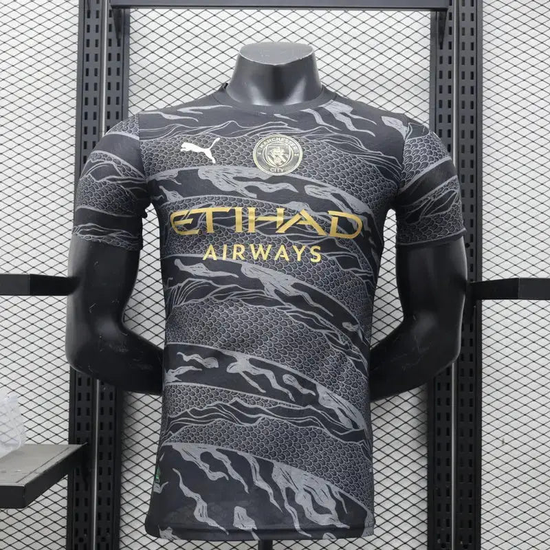 MAILLOT MANCHESTER CITY "Noir" CONCEPT 2024/2025 Version Player YamaKits Foot