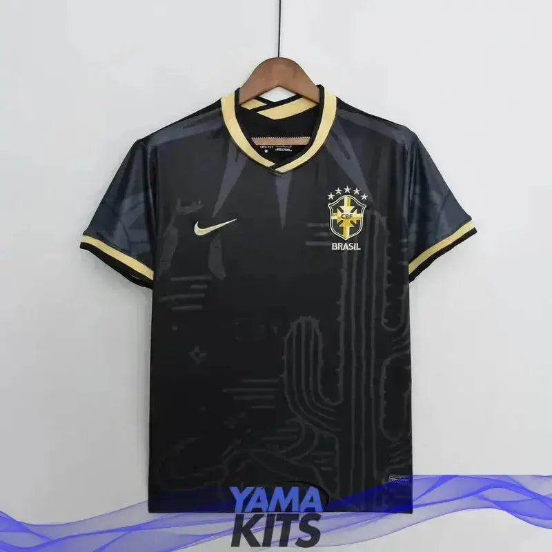 Maillot Brésil concept « CAPTUS Noir » 2022 YamaKits Foot