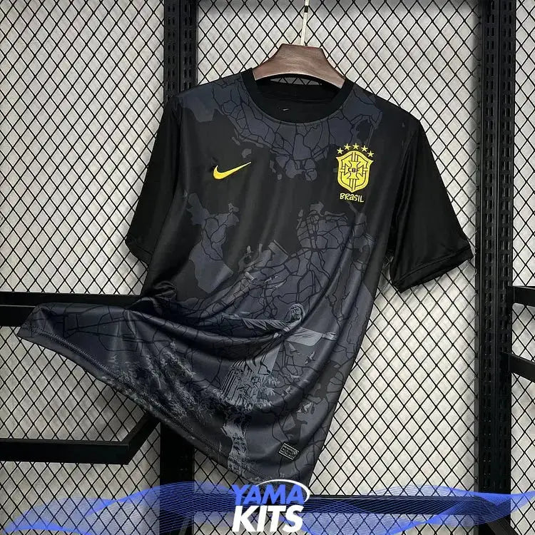 Maillot Brésil concept « Noir » 2024/2025 YamaKits Foot