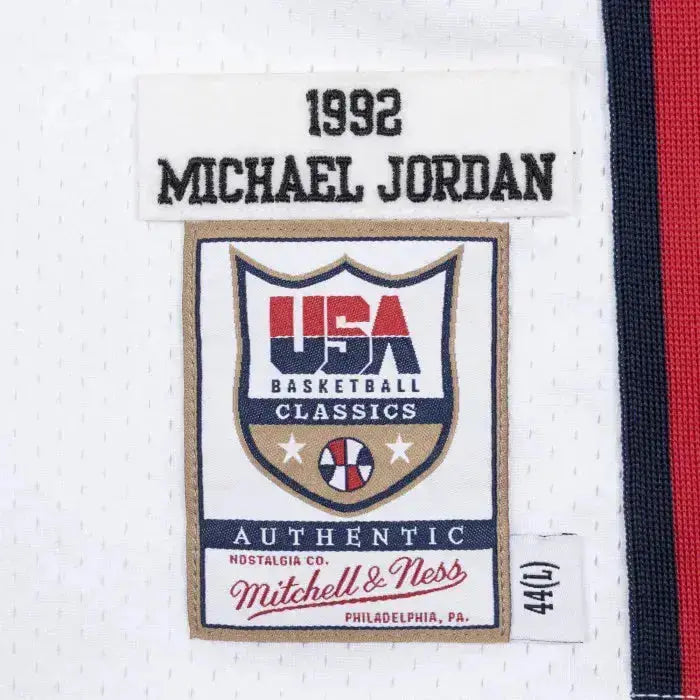 Maillot Michael Jordan 1992 USA Basketball Blanc Mitchell & Ness - Édition Domicile YamaBasketball