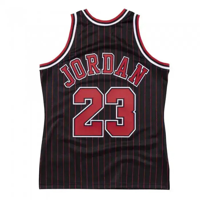 Maillot NBA Michael Jordan Chicago Bulls Noir à Rayures '95 Mitchell & Ness - Édition Road YamaBasketball