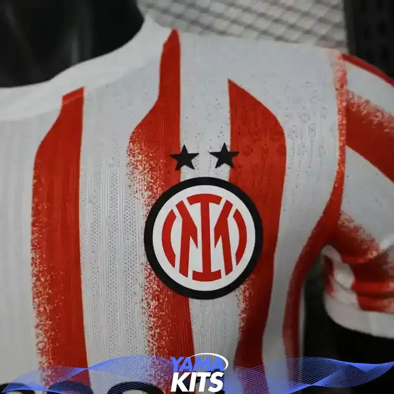 MAILLOT INTER MILAN "Blanc, Rouge" 2025/2026 Version Player YamaKits Foot