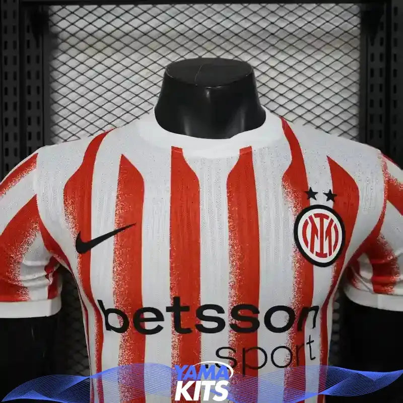 MAILLOT INTER MILAN "Blanc, Rouge" 2025/2026 Version Player YamaKits Foot