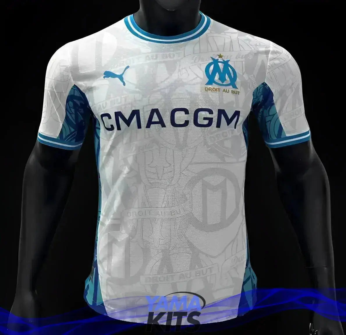 MAILLOT OLYMPIQUE DE MARSEILLE DOMICILE 2024/2025 Version Player YamaKits Foot