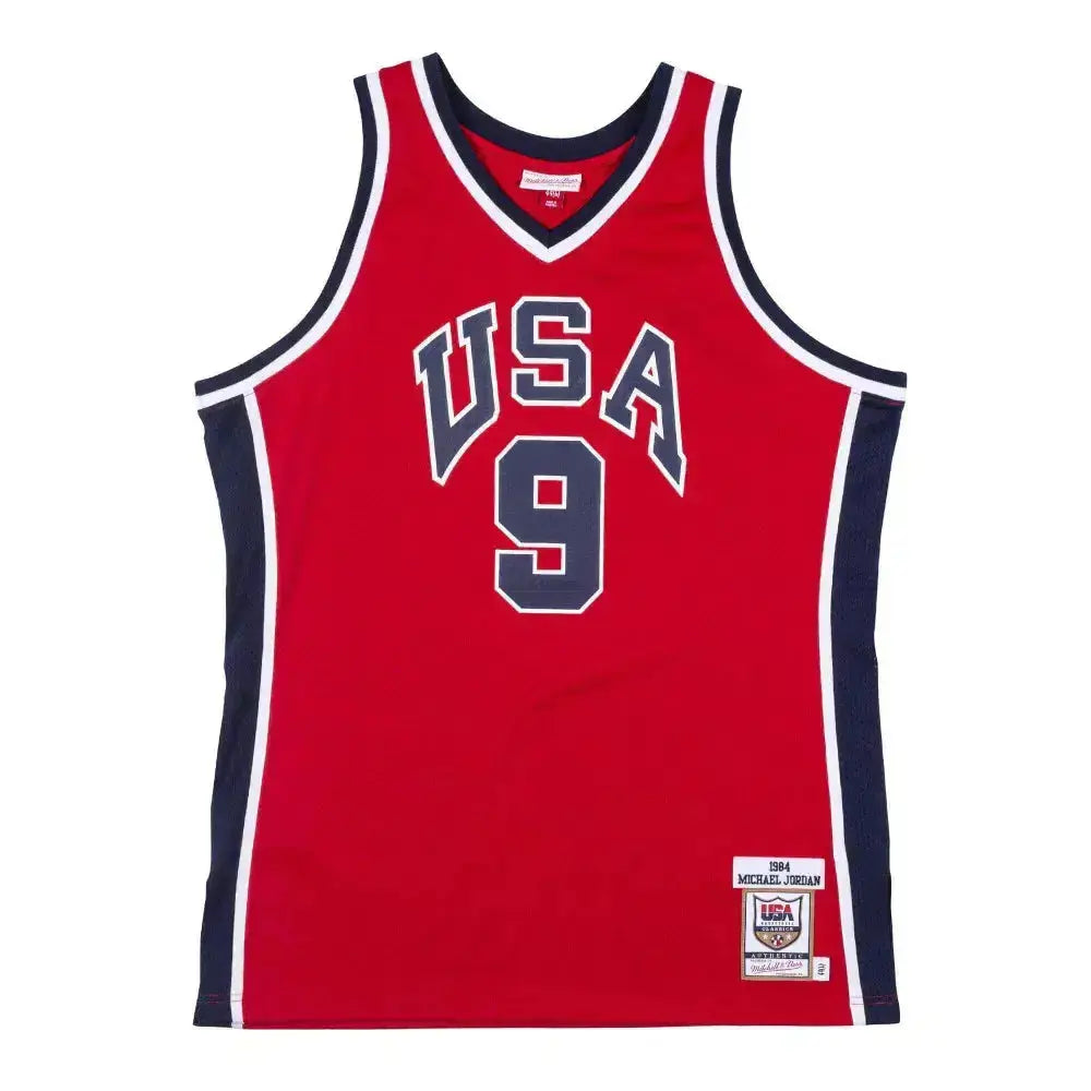 Maillot Michael Jordan Team USA 1984 Bleu - Mitchell & Ness - Édition Alternate YamaBasketball