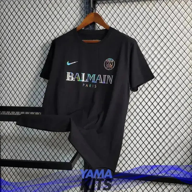 Maillot Paris SG "Balmain,Noir" Concept 2023/2024 YamaKits Foot
