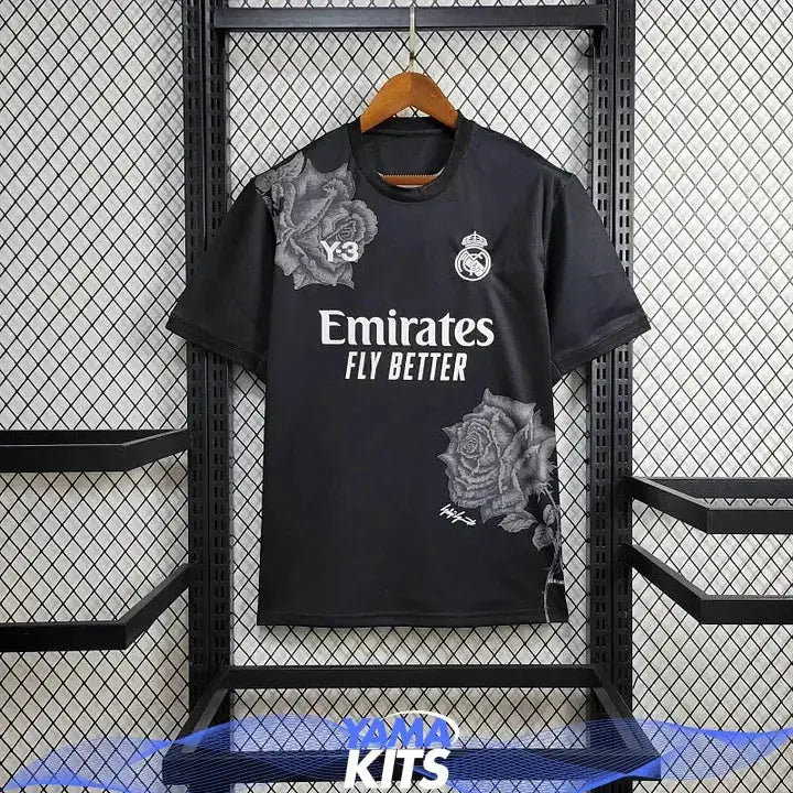 Maillot Real Madrid concept « Fleur » noir 2023/2024 YamaKits Foot